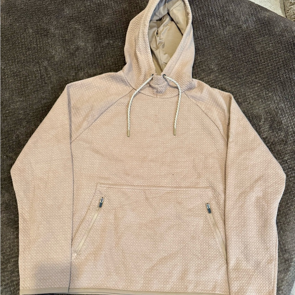 Mens Hooded Pullover Sweatshirt - Light Brown M
